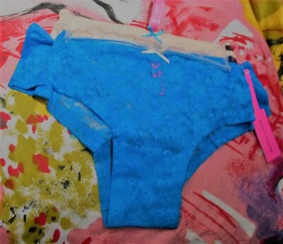 2 NEW BETSEY JOHNSON 720813 ALL LACE HIPSTER PANTIES L - Image 1 of 2