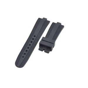 22x8mm Black Rubber Watch Strap For Bvlgari Diagono - Picture 1 of 6