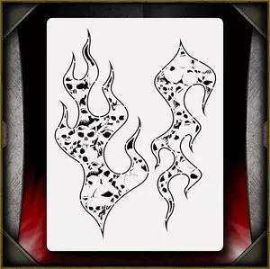 Skull Flames Hell Fire 4 Airbrush Stencil Template Airsick - Picture 1 of 1