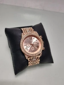 Bebe Rose Gold Tone Rhinestone Watch - N9-2 - Picture 1 of 2