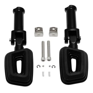 Black Passenger Foot Pegs Support Mount Fit For Harley Softail Street Bob 18-23 - Picture 1 of 5