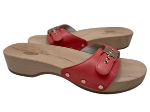 Sandalias de madera Dr Scholls Colección Original para mujer talla 6 M rojas - Imagen 1 de 7