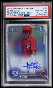2016 Bowman Chrome Juan Soto Prospect Autograph Refractor /499 PSA 8 10 Auto