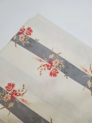 3 Sisters Fabric Moda Etchings Florals Cream Stripe Sew Quilt Craft ONE YARD  - Image 1 of 2