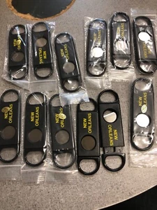 12x Stainless Steel New Orleans Black Gold Plastic Handle Cigar Cutter New Saint - Picture 1 of 2