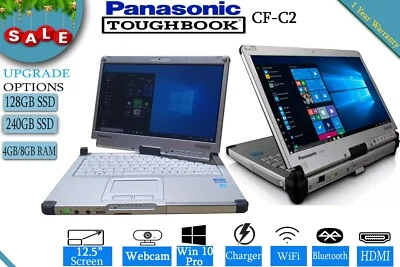 Panasonic Toughbook CF-C2 i5 8GB 240/ 512GB/ 1TB SSD Win 10 Touchscreen Laptop - Image 1 of 2