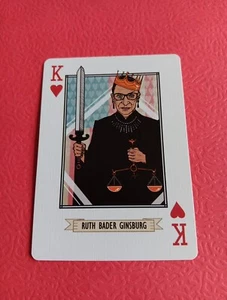 Ruth Bader Ginsburg Playing Card King Of Hearts The Woman Card RBG Free Shipping - Picture 1 of 2