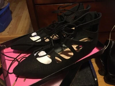 Women’s  Ankle Lace Black Sandel Size 91/2 - Изображение 1 из 4