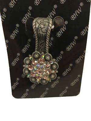 Joyería de moda occidental BHW colgante magnético con clip gris con piedras de imitación rosa Foto 1 de 4
