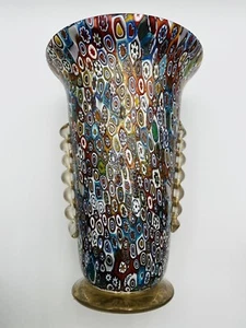 SIGNED Murano Master Amedeo Rossetto 2006 Murano Art Glass Millefiori Vase - Picture 1 of 19