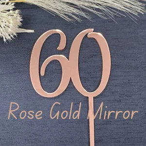 60 Cake Topper. 60th Birthday. Sixty Cake Topper . Lots colours & Sizes. acrylic - Picture 1 of 2