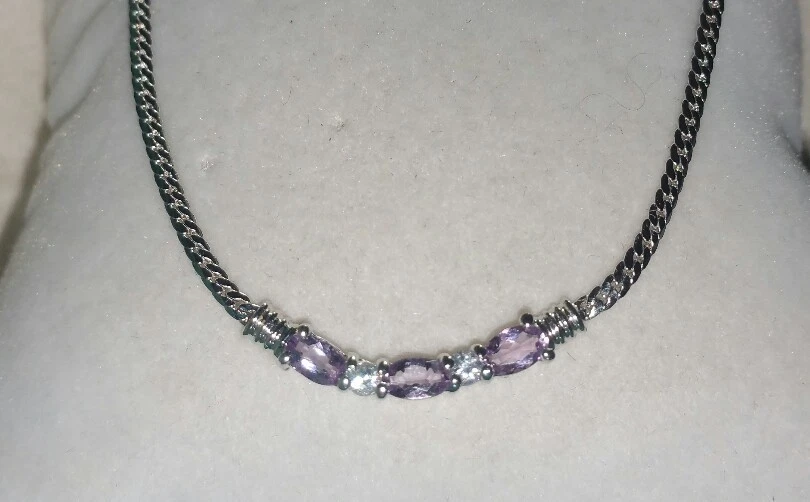Collar Tenis Kay Jewelers Kays Plata Esterlina Púrpura Amatista-Topacio Transparente Foto 1 de 4