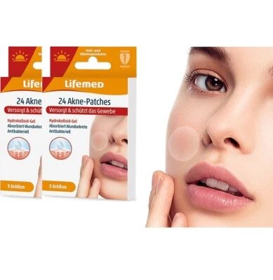 LIFEMED 48 Akne Patch / Pickel Pflaster 3 Größen Hydrokolloid-Gel heilungsfördernd
