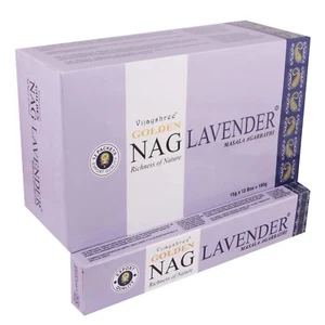Vijayshree Golden Nag Lavendel Räucherstäbchen 12er Pack 180 Räucherstäbchen - Bild 1 von 5