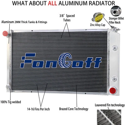 3-ROW RADIATOR FIT 1970-1981 PONTIAC FIREBIRD TRANS AM ESPRIT/FORMULA L6 V8 Foto 1 de 4