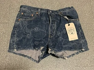 Levi’s Tailor Shop 501 Customizable Shorts Poké Ball Pattern Size 29 - Picture 1 of 12