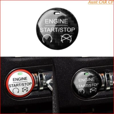 Real Carbon Fiber For Ford Mustang 2015-2023 Interior Ignition Start Button Trim - Image 1 of 4
