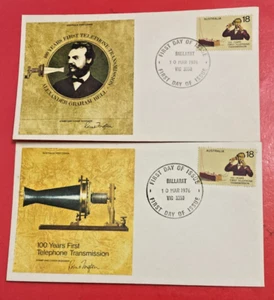 Australia FDC - 1976 - 100 Years First Telephone Transmission - 2 Covers - Picture 1 of 2
