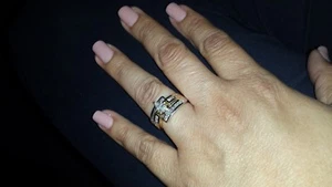 Damenring 14 Karat zweifarbig weiß & gelb 14 KT Diamant Größe 7,5 - Bild 1 von 9