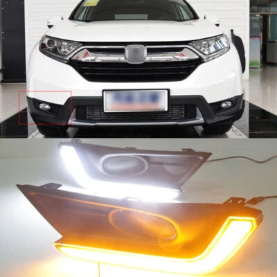 LED DRL Turn Indicator Signal Daytime Running Fog lights Fit For Honda CR-V 17+ - Image 1 of 4