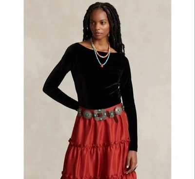 Gafas POLO RALPH LAUREN PRL x Naiomi - Top de terciopelo con cuello de barco negro nuevo con etiquetas talla XL Foto 1 de 4