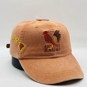 Original Rojo Suciedad Maui Hawaii Gallo Pollo Logo Correa Cuero Sombrero Ajustable - Imagen 1 de 8