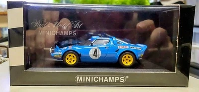 Minichamps 1/43 Lancia Stratos HF #4 Diecast Model Car Blue - Image 1 of 4