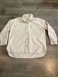 Neuflora Linen Button Front Shirt Beige Size Small Relaxed Fit - Picture 1 of 11