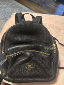COACH Backpack Mini Charlie In Pebble Leather Black F38263 - Picture 1 of 12