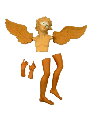 Pastore Componibile in Terracotta Cm20/25 - Angelo Sx Testa Mani e Piedi Presepe - Immagine 1 di 4