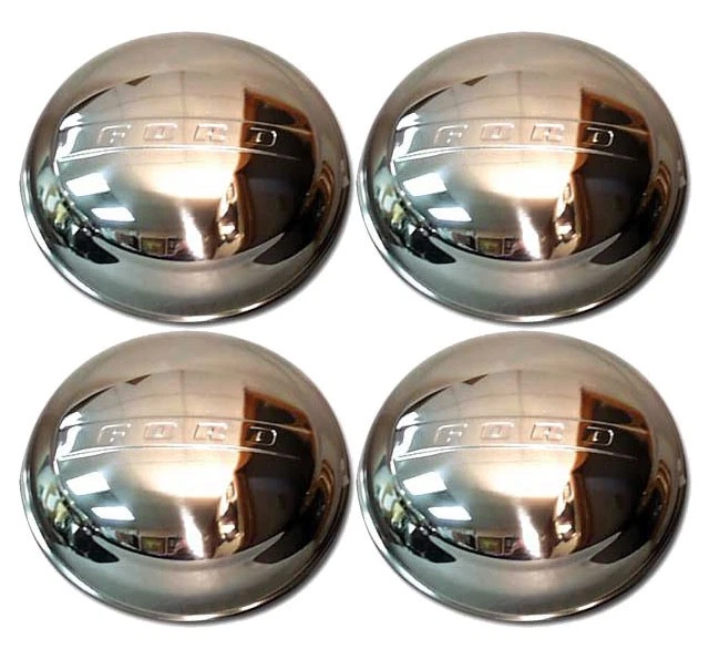 NEW Polished Stainless Steel Hubcap Set 1947-48 Ford Car 6A-1130-SS  - Image 1 of 1
