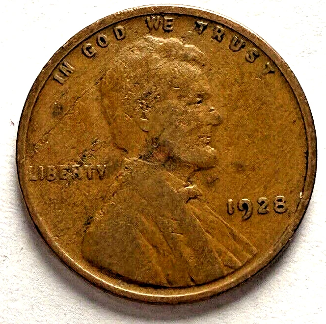 1928-P "Woody" Lincoln 1c  ~ Two Long Die Cracks on Upper Obverse ~ WOW ~ H64 - Image 1 of 4