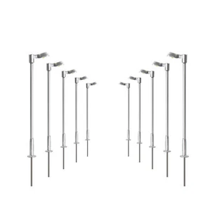Lámparas de calle de metal LED blancas brillantes escala 1:220 resistencia a las luces de calle plateadas - Imagen 1 de 6
