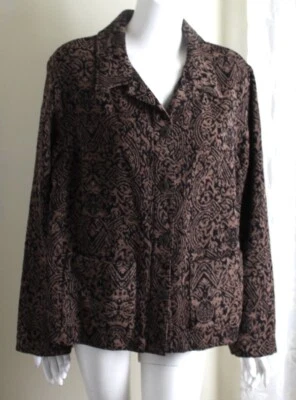 Jaqueta de arte étnica cultivada chenille qualidade Marshall Fields Field Gear nova com etiquetas - Imagem 1 de 4