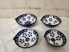 Blue Pottery Stoneware Measuring Cups Signature Set of 4