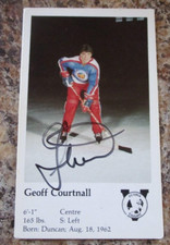 GEOFF COURTNALL SIGNED 1981-82 VICTORIA COUGARS WHL PLAYER CARD
