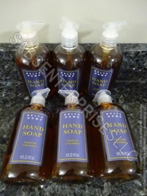 6 Delta Home TOASTED COCONUT Scent Liquid Hand Soap Soaps Pump Bottle 16 FL oz. - Image 1 of 4