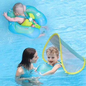 Freischwimmen Baby Aufblasbarer Babyschwimmer mit Sonnendach Größe Verbessert Kleinkind Po - Bild 1 von 6