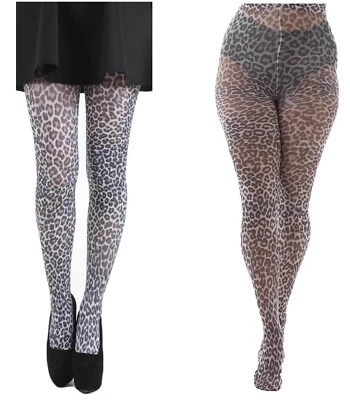 Animal  Small Leopard Print Tights Soft Microfibre Women Girls Semi Opaque Tight — 第 1/4 张图片