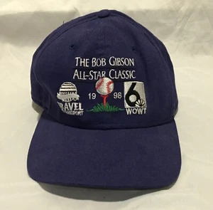 Hecho en EE. UU. 1998 New Era Bob Gibson AllStar Clásico Sombrero de Golf WOWT NBC Bordado - Imagen 1 de 12