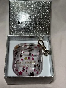 Kate Spade Twinkle Boxed Air Pods Clear Case with Pink Stars printed allover - Picture 1 of 6