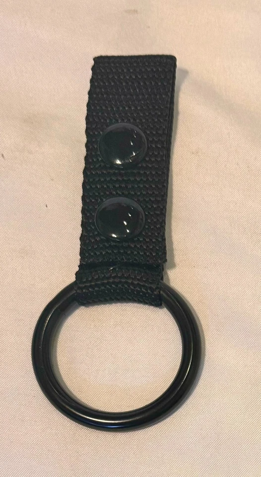 HWC Police Nylon Web Night Stick Baton Ring Holder for Duty Belt with 2 Black Snaps