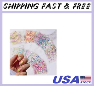 30 Sheets Flower Nail Art Stickers Decals Colorful Flower Nail Stickers 3D Self - Picture 1 of 7