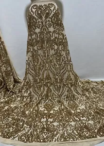 Esclusive paillettes oro elasticizzate/paillettes oro stretch/paillettes oro tessuto per cortile - Foto 1 di 5