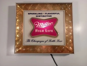 Letrero iluminado vintage Miller Beer Roundel cruz suave - Imagen 1 de 10