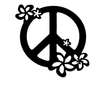 Calcomanía troquelada de vinilo Peace Sign con flores, computadora portátil, ventana, automóvil, camión, divertido, iPad - Imagen 1 de 1