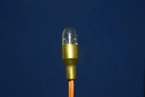 (6) INDICATOR BULBS 6 VOLT MINIATURE WEDGE TYPE BRASS WIRED AWG 26 HOBBY TRAIN - Picture 1 of 4