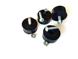 Set of 4 Air Compressor Rubber Feet 1-1/2 Diameter x 3/4 Height - 1/4 Screw Hole - Picture 1 of 2