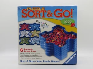 Puzzle Sort and Go Holds Up To 1000 Pieces | 6 Stackable Sorting Trays - Picture 1 of 4