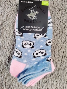 Beverly Hills Polo Club Kids Low Cut 3 Pairs Socks Shoe Size 1-7 - Picture 1 of 1